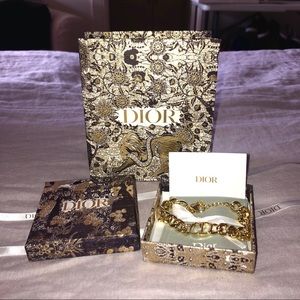 dior gold tone chain bracelet